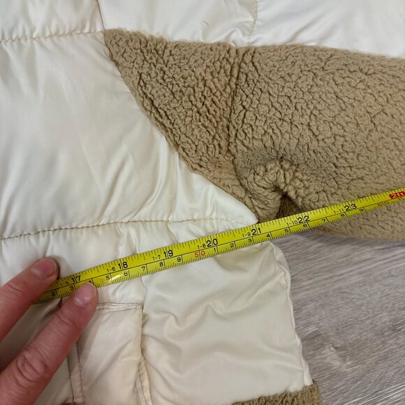 Columbia Beige Leadbetter Point II Sherpa Hybrid Short Puffer Jacket sz M - Picture 10 of 11